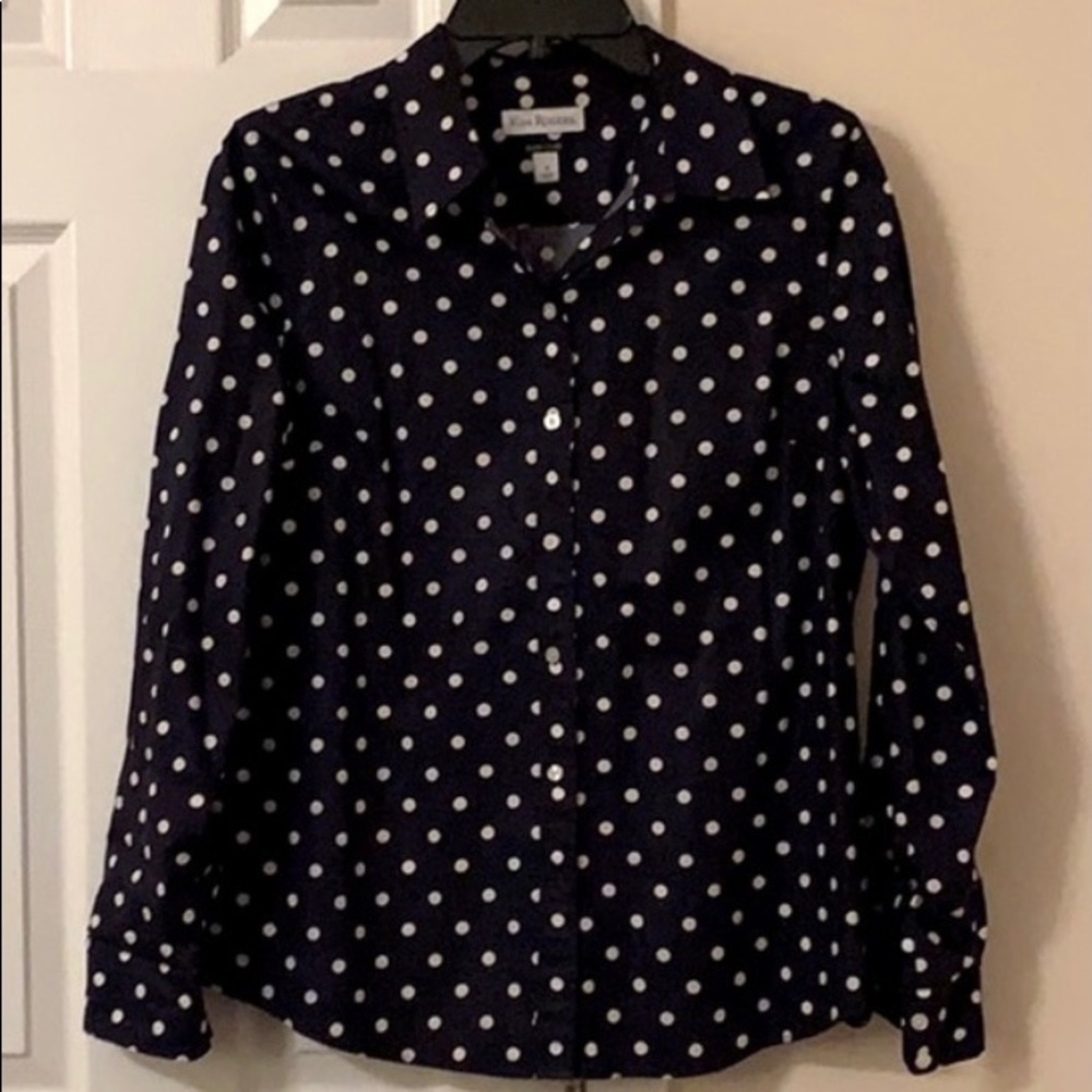 Karen Rogers Polka Dot Shirt Size S